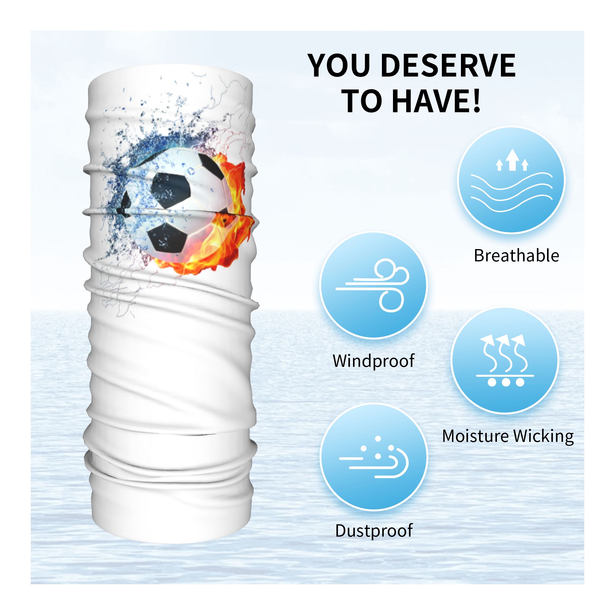 Custom Fire Football Pattern W - đánh giá và giá Neck Warmer Tube