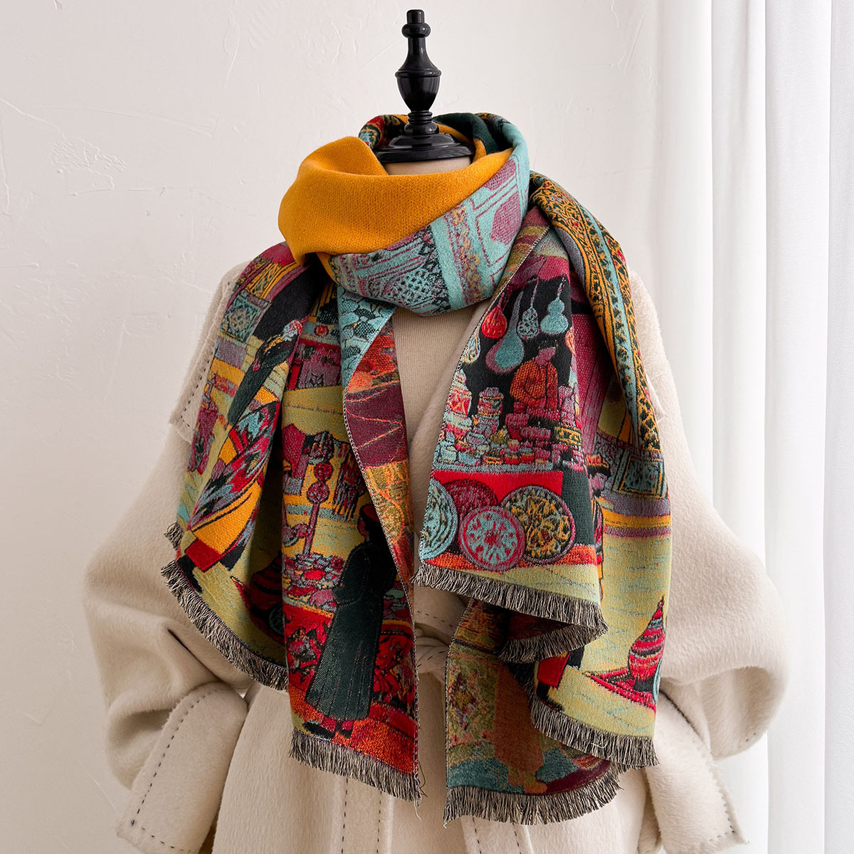 Women Imitation Cashmere Scarf - đánh giá và giá Woven Scarf Blanket